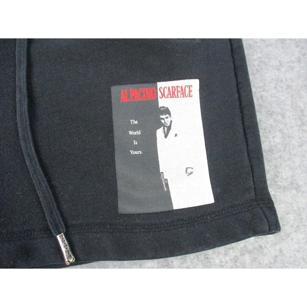 Scarface Shorts Mens Medium Black White Shoe Palace Terry Cloth Drawstring 6